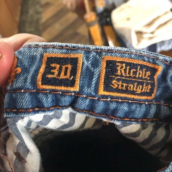 Rock Revival Fleur Flap Pocket Richie Straight Jeans Size 30 - Picture 10 of 11